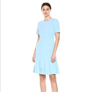 Short Sleeve Crepe Fit & Flare Dress